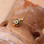 Cornicello Navy Evil Eye Artisan Glass Pendant Necklace | Sustainable Jewellery by Ottoman Hands