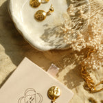 Moon Face Gold Drop Earrings | Sustainable Jewellery by Ottoman Hands