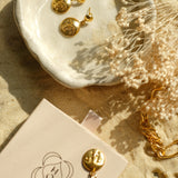 Moon Face Gold Drop Earrings | Sustainable Jewellery by Ottoman Hands