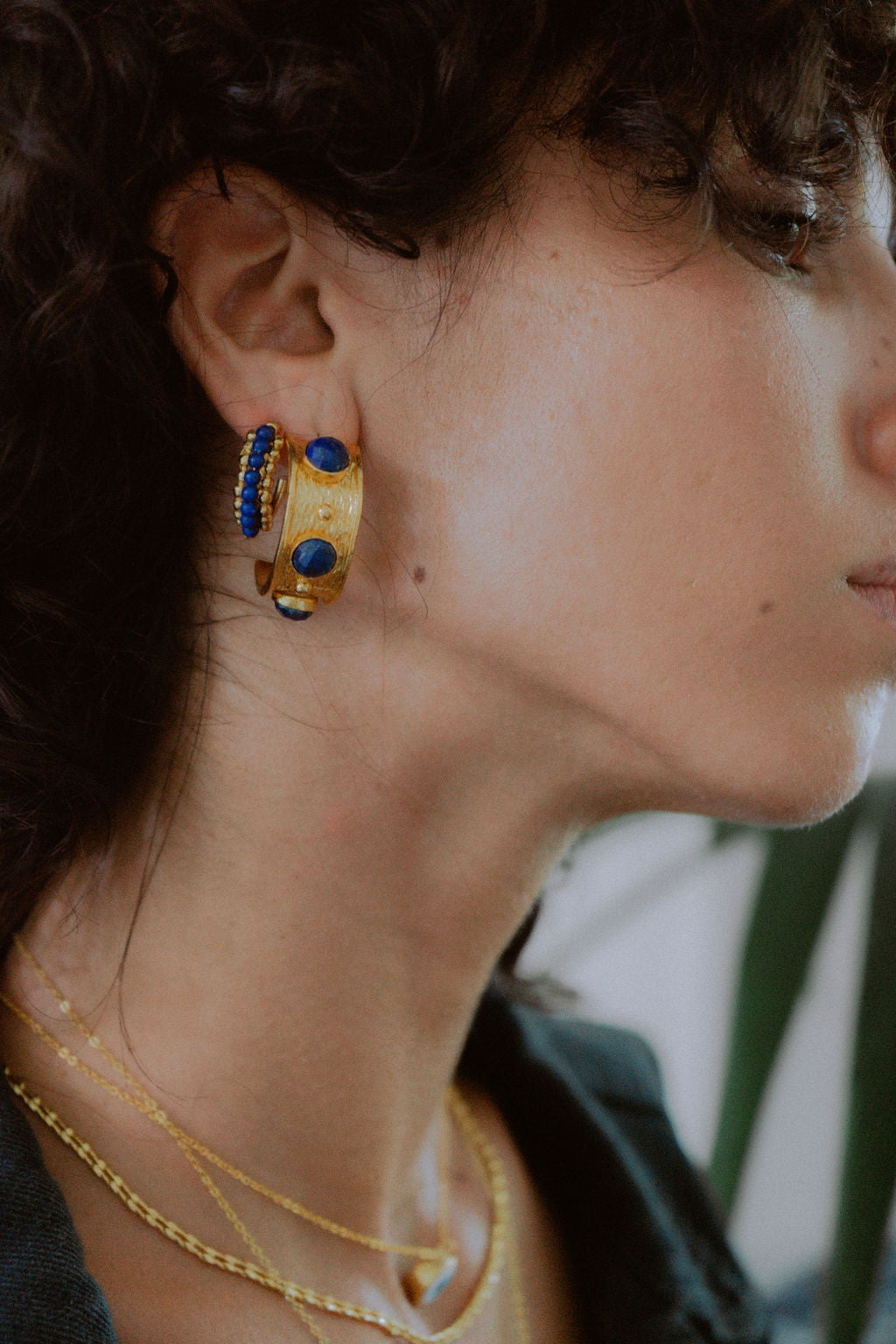 Della Lapis Hoop Earrings | Sustainable Jewellery by Ottoman Hands
