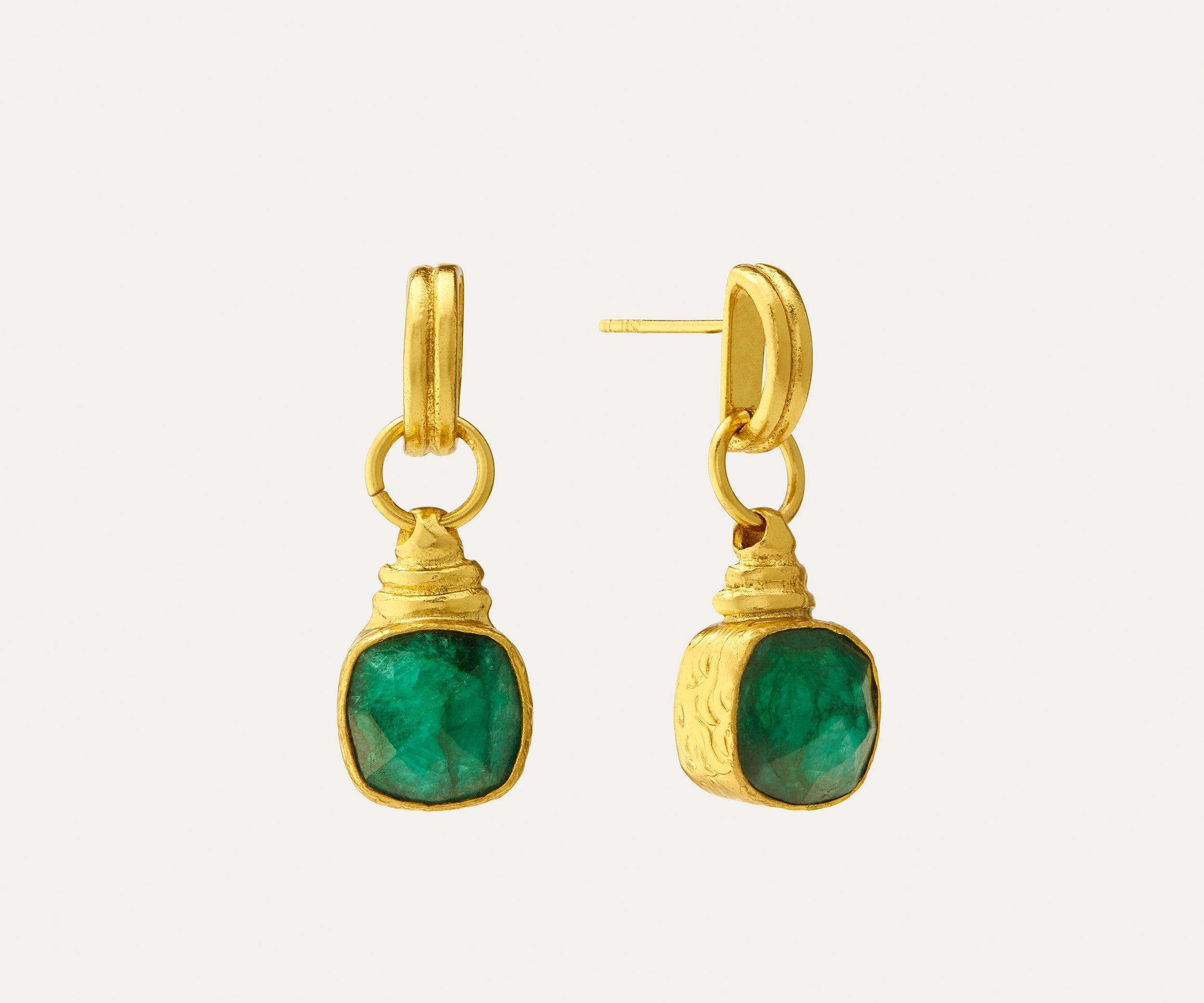 Eleanor Emerald Drop Stud Earrings | Sustainable Jewellery by Ottoman Hands