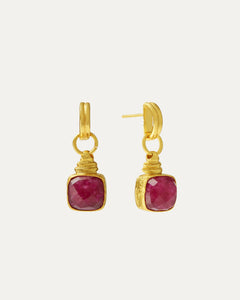 Eleanor Ruby Drop Stud Earrings | Sustainable Jewellery by Ottoman Hands