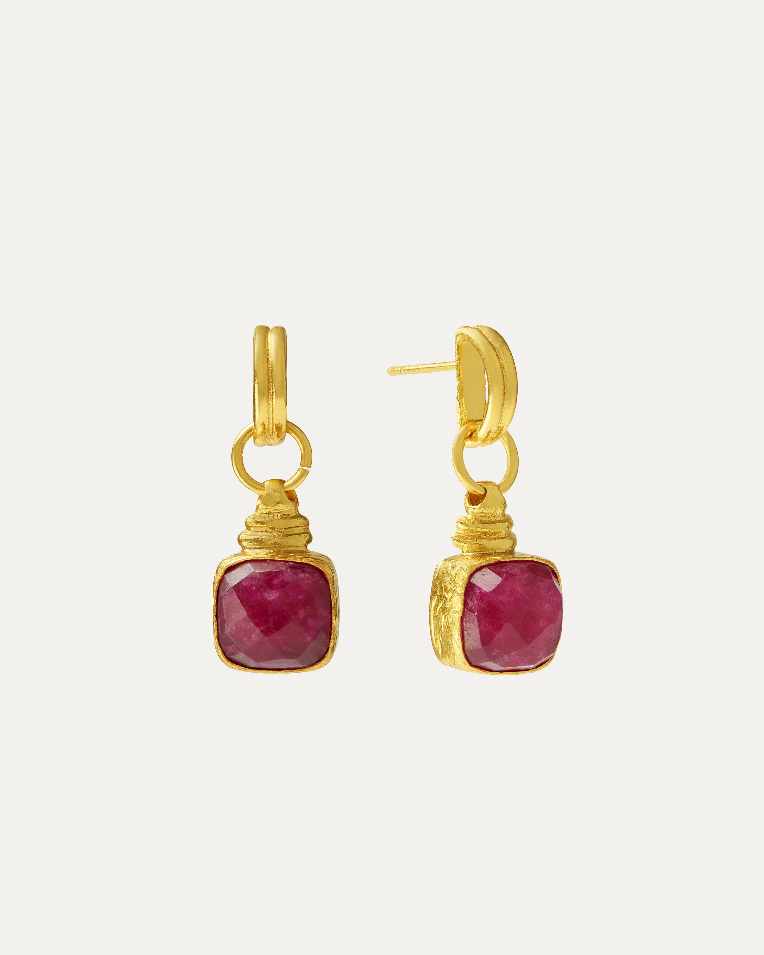 Eleanor Ruby Drop Stud Earrings | Sustainable Jewellery by Ottoman Hands
