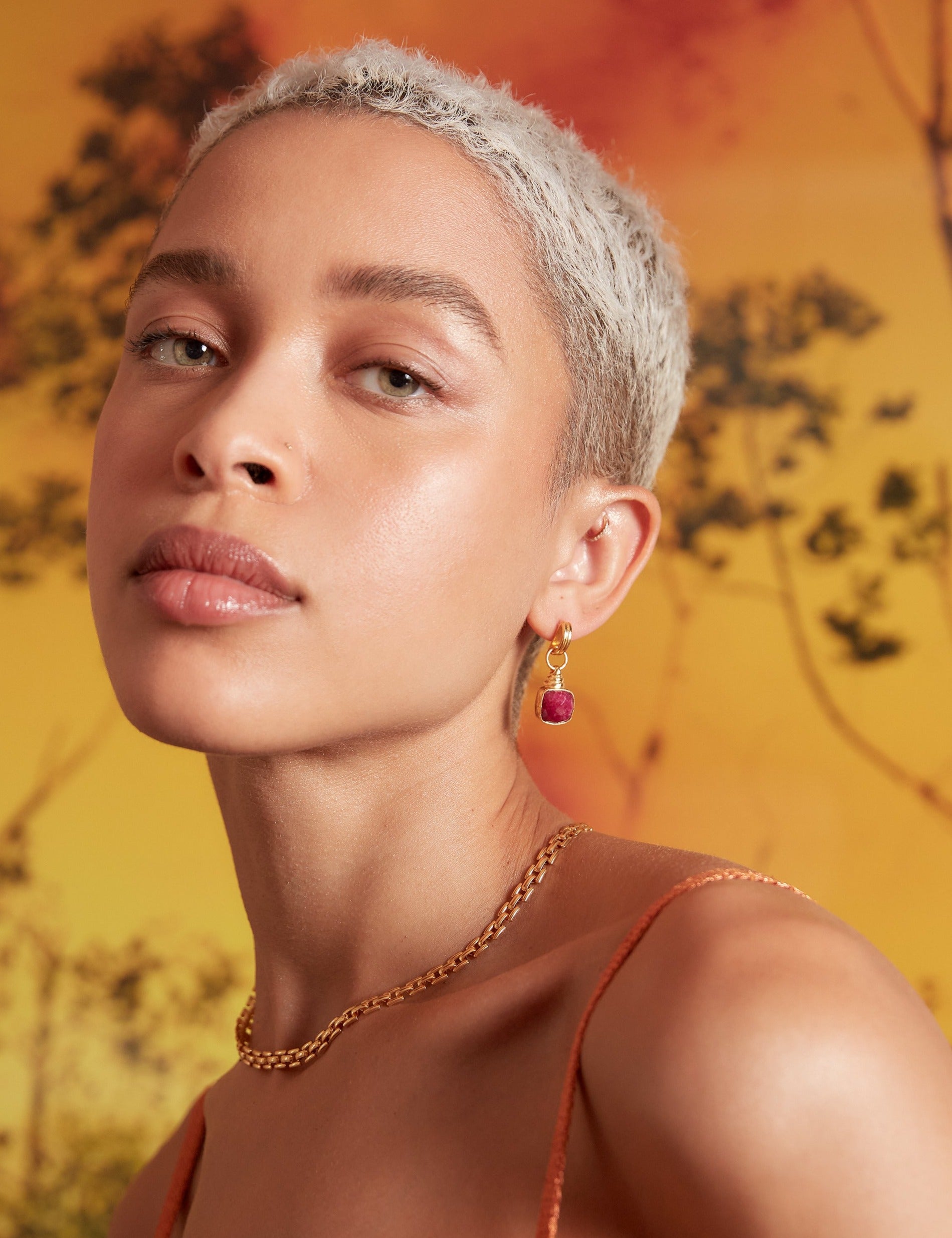Eleanor Ruby Drop Stud Earrings | Sustainable Jewellery by Ottoman Hands