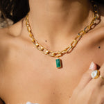 Esme Emerald Boyfriend Chain Necklace | Sustainable Jewellery by Ottoman Hands