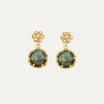 Estatira Pearl Flower and Labradorite Drop Earrings | Sustainable Jewellery by Ottoman Hands