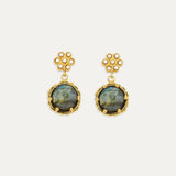 Estatira Pearl Flower and Labradorite Drop Earrings | Sustainable Jewellery by Ottoman Hands