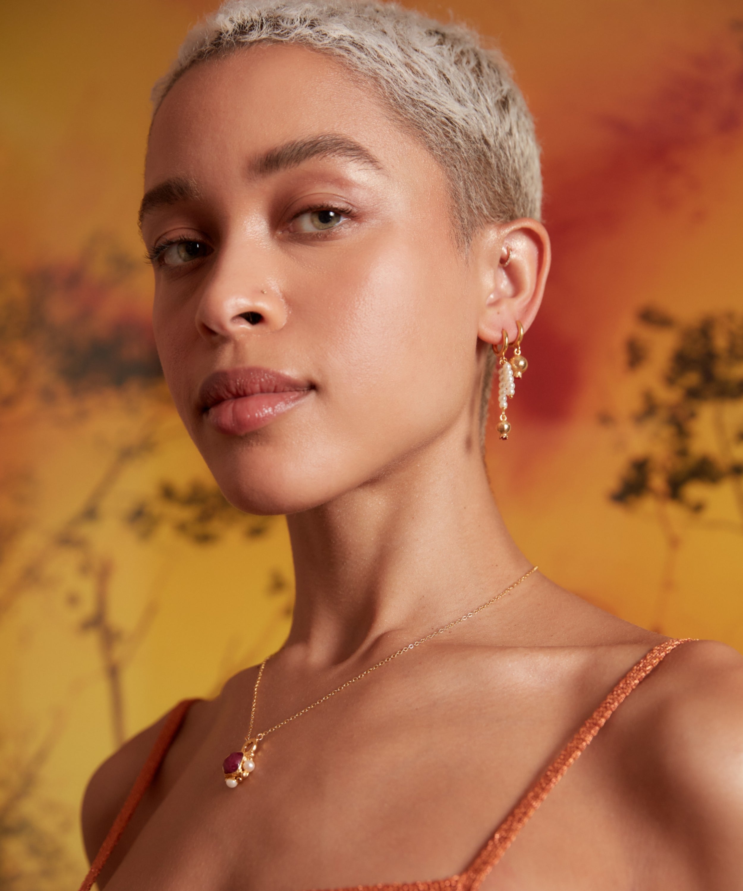 Esther Ruby and Pearl Pendant Necklace | Sustainable Jewellery by Ottoman Hands