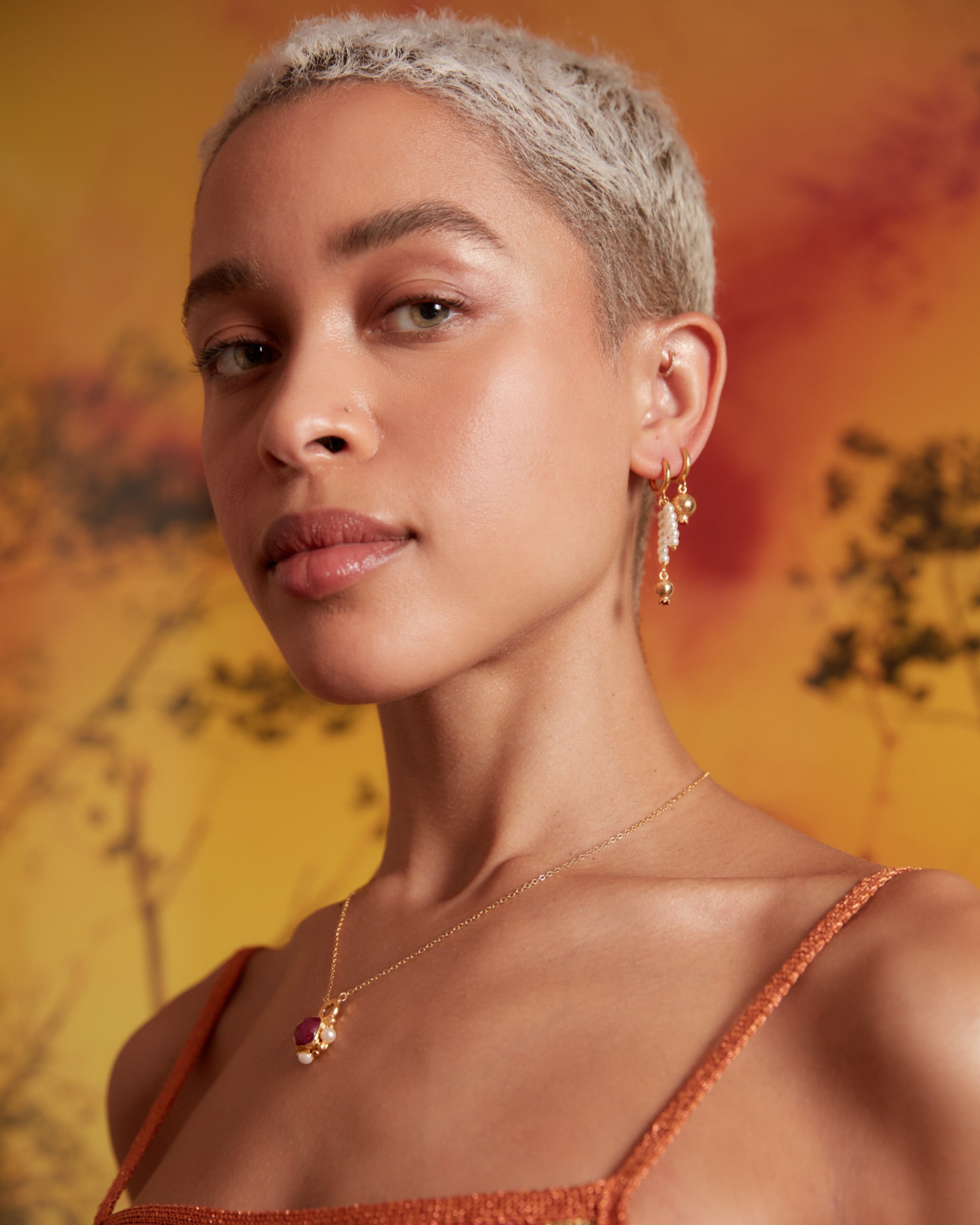 Esther Ruby and Pearl Pendant Necklace | Sustainable Jewellery by Ottoman Hands
