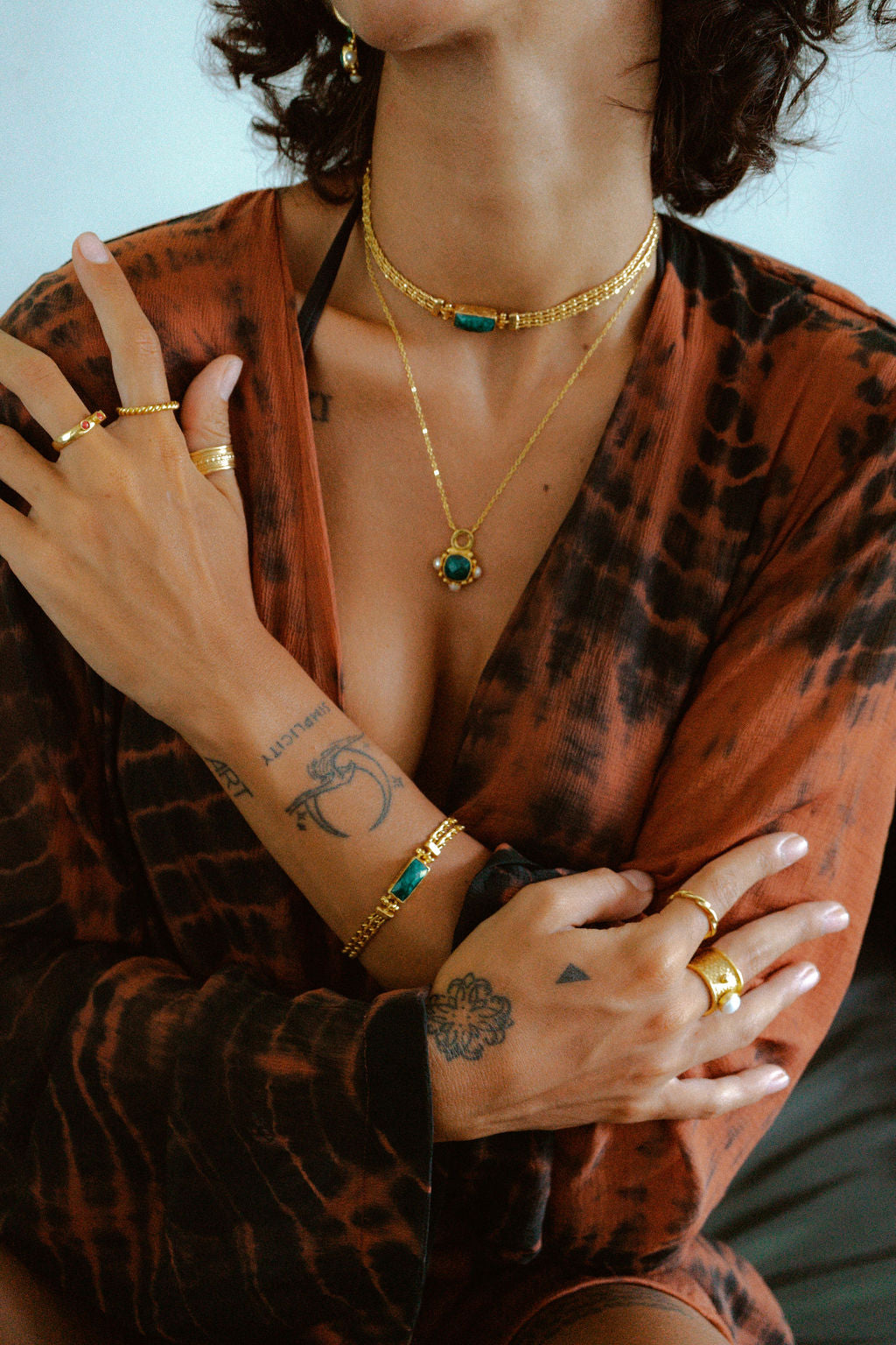 Everly Emerald Chain Bracelet | Sustainable Jewellery by Ottoman Hands