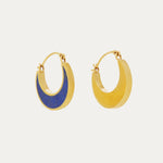 Farah Lapis Crescent Moon Hoop Earrings | Sustainable Jewellery by Ottoman Hands