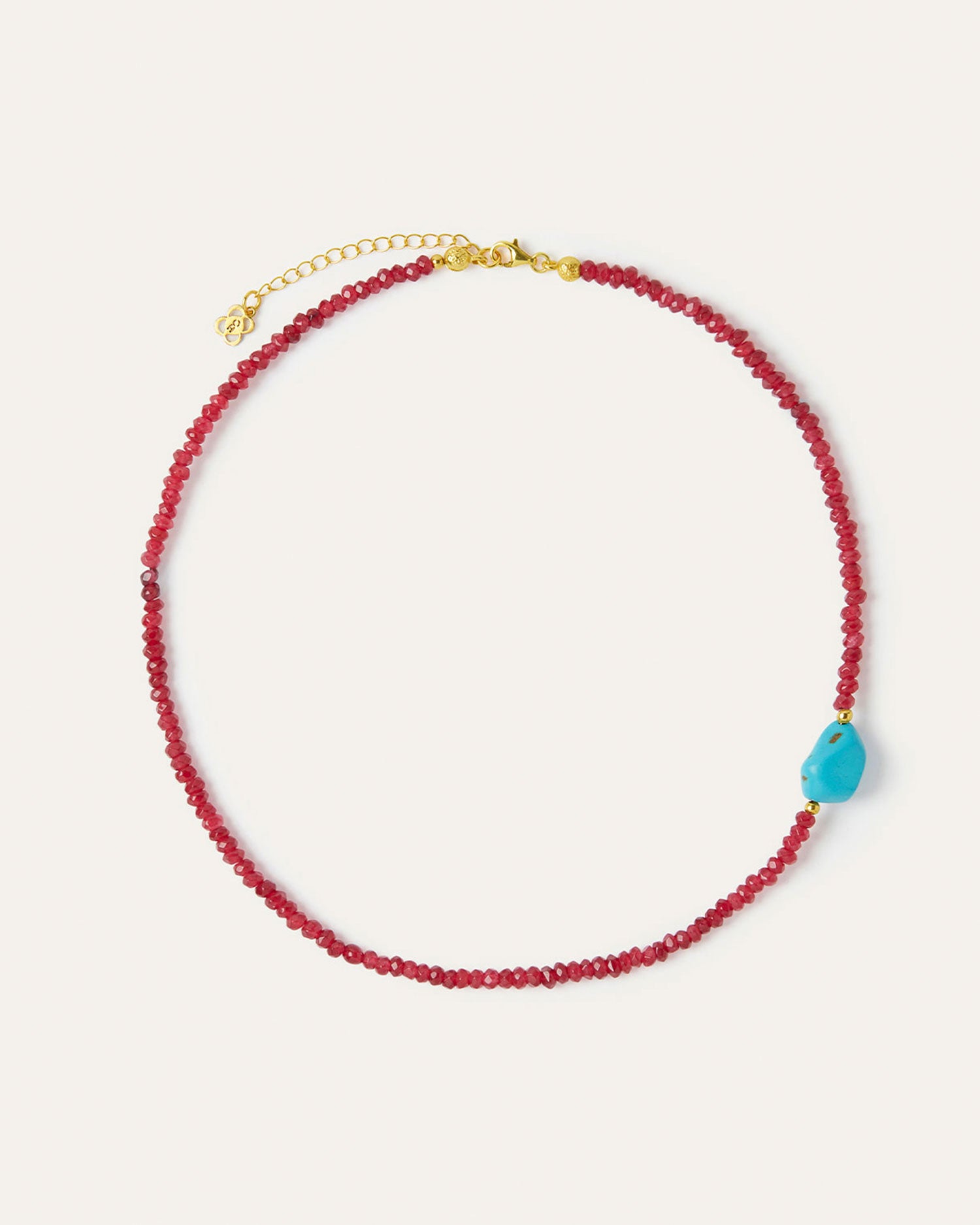 Felice Red Jade and Turquoise Beaded Necklace | Sustainable Jewellery by Ottoman Hands