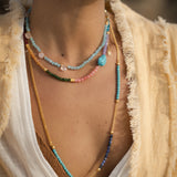 Felice Jade and Turquoise Beaded Necklace | Sustainable Jewellery by Ottoman Hands
