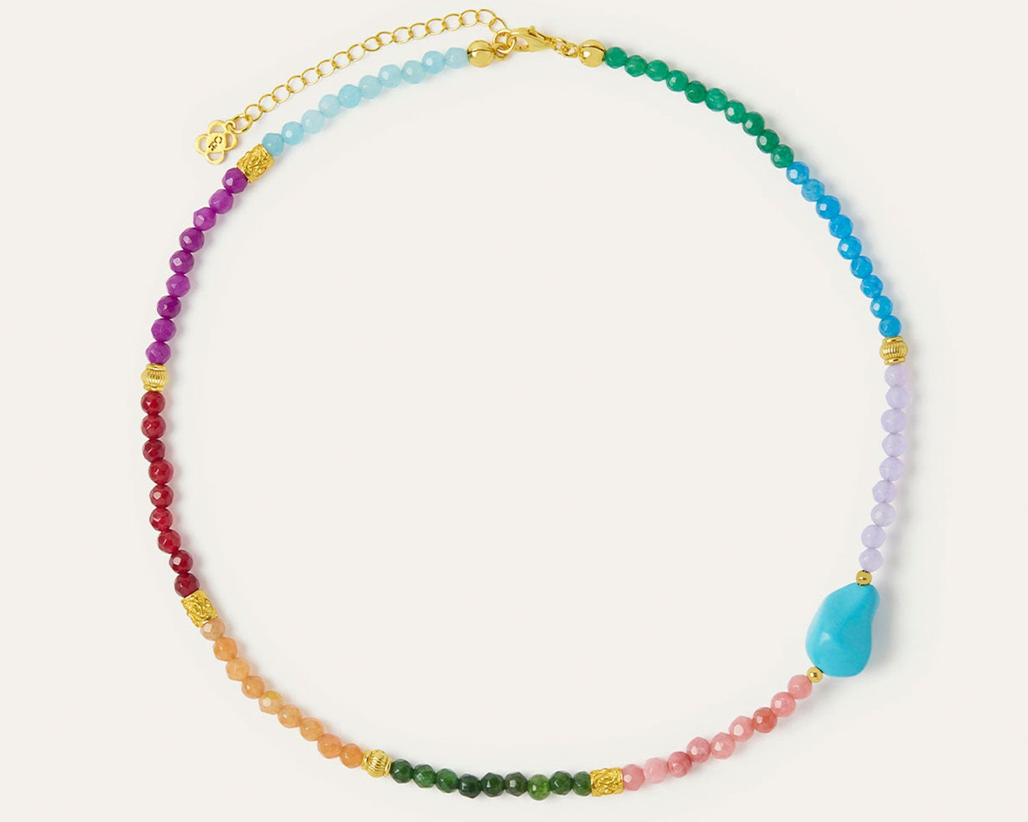 Felice Jade and Turquoise Beaded Necklace | Sustainable Jewellery by Ottoman Hands