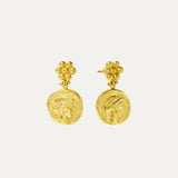 Goddess Demeter Coin Stud Earrings | Sustainable Jewellery by Ottoman Hands