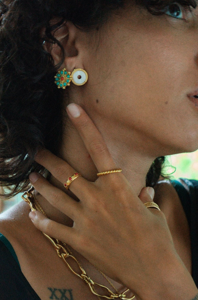 Hallie Mother of Pearl Stud Earrings | Sustainable Jewellery by Ottoman Hands