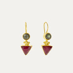 Hydra Labradorite and Ruby Drop Earrings | Sustainable Jewellery by Ottoman Hands