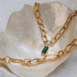 Esme Emerald Boyfriend Chain Necklace | Sustainable Jewellery by Ottoman Hands