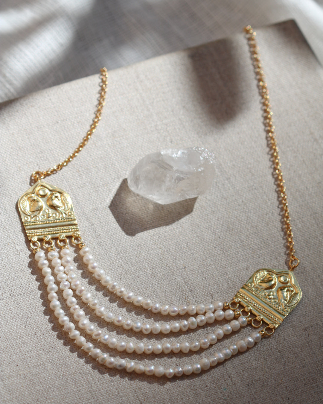Elena Pearl Statement Antique Necklace | Sustainable Jewellery by Ottoman Hands