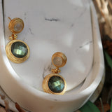 Lilis White Chalcedony and Labradorite Drop Earrings | Sustainable Jewellery by Ottoman Hands