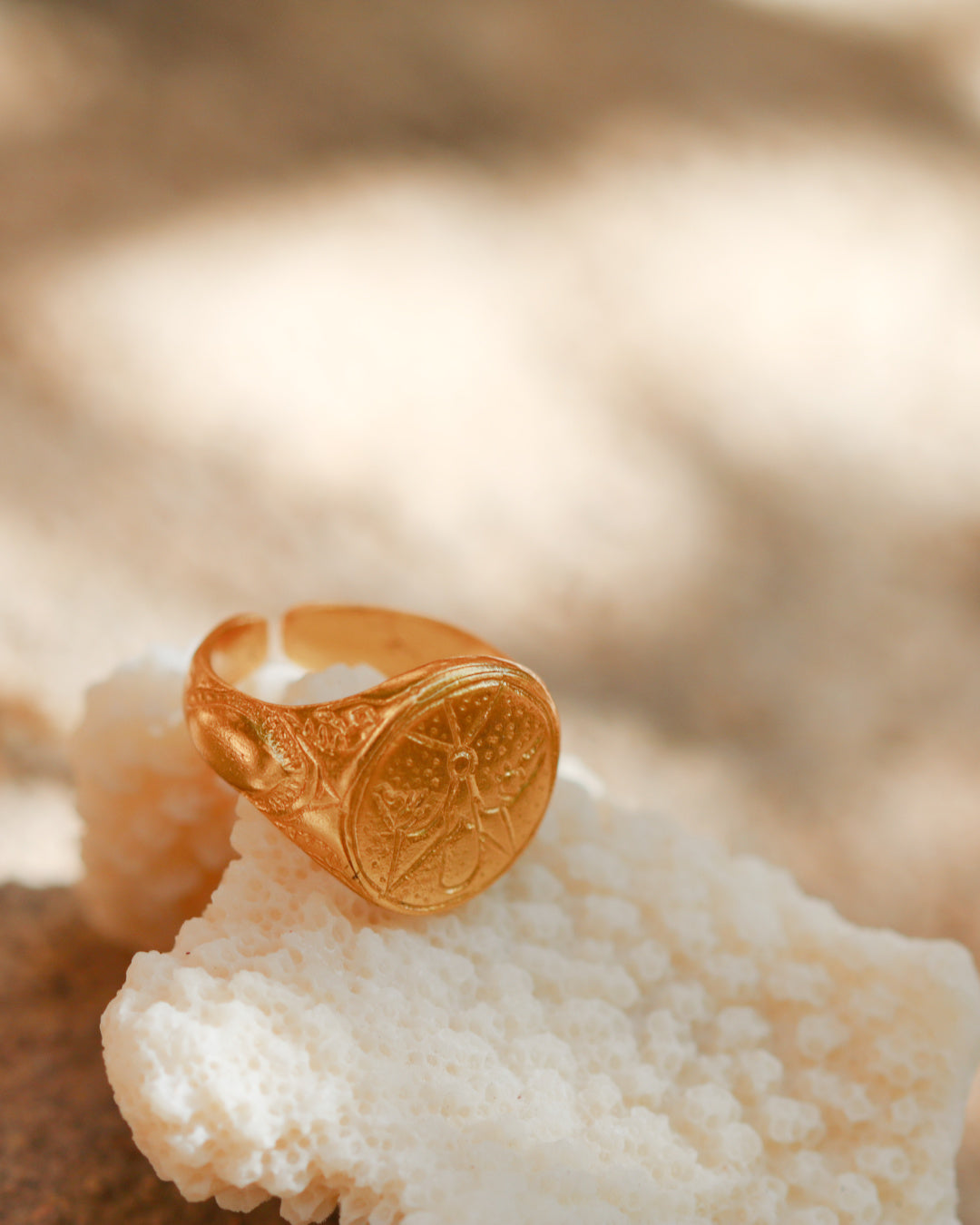 'She Flies With Her Own Wings' Gold Statement Ring | Sustainable Jewellery by Ottoman Hands