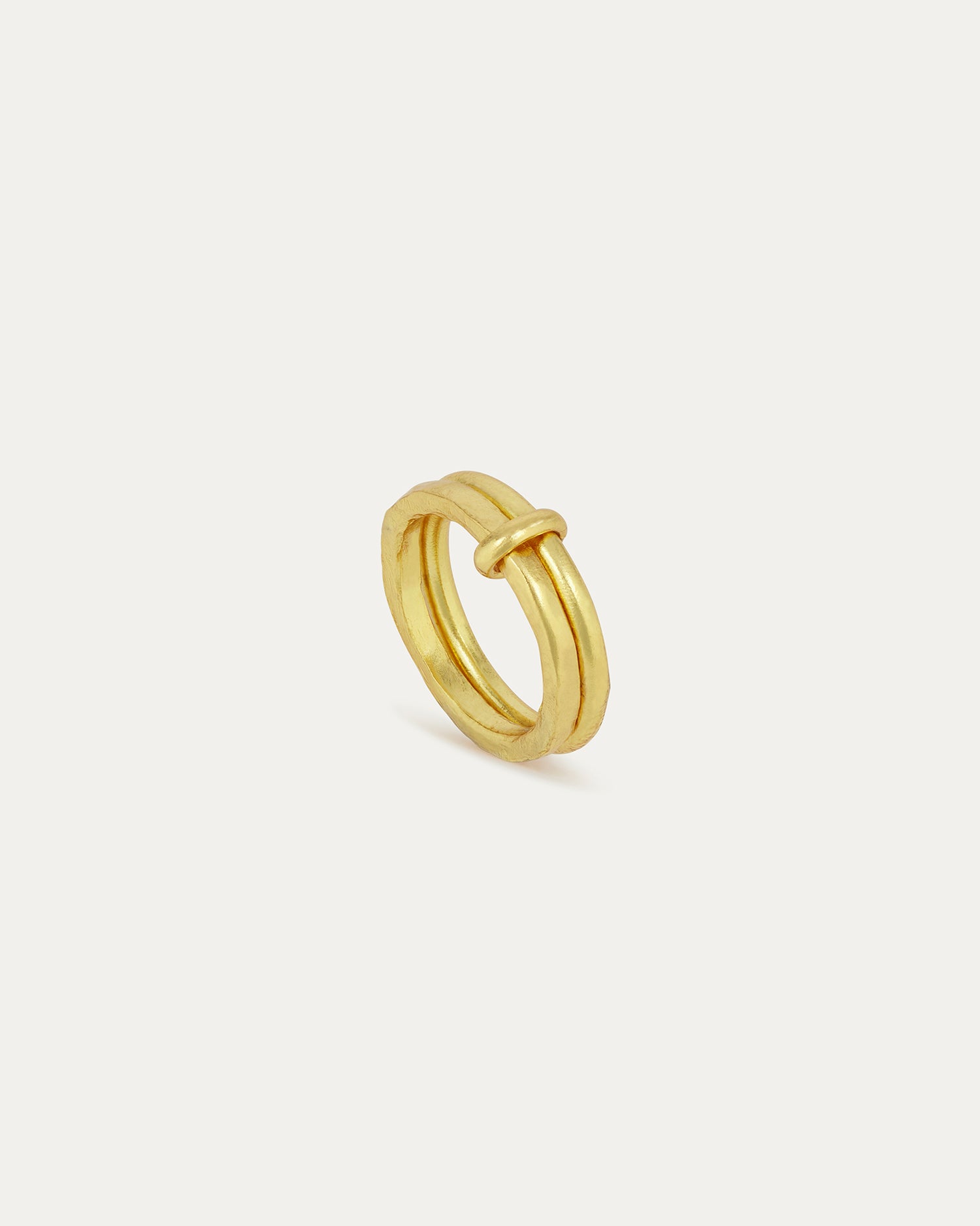 Handmade Rings for Women by Ottoman Hands: Elegant & Timeless Designs 3 Iris Double Band Link Ring
