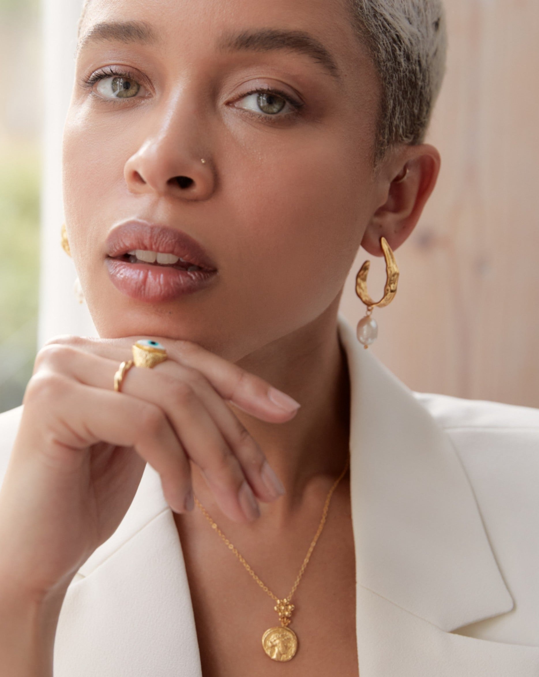 Judy Pearl Statement Hoop Earrings | Sustainable Jewellery by Ottoman Hands