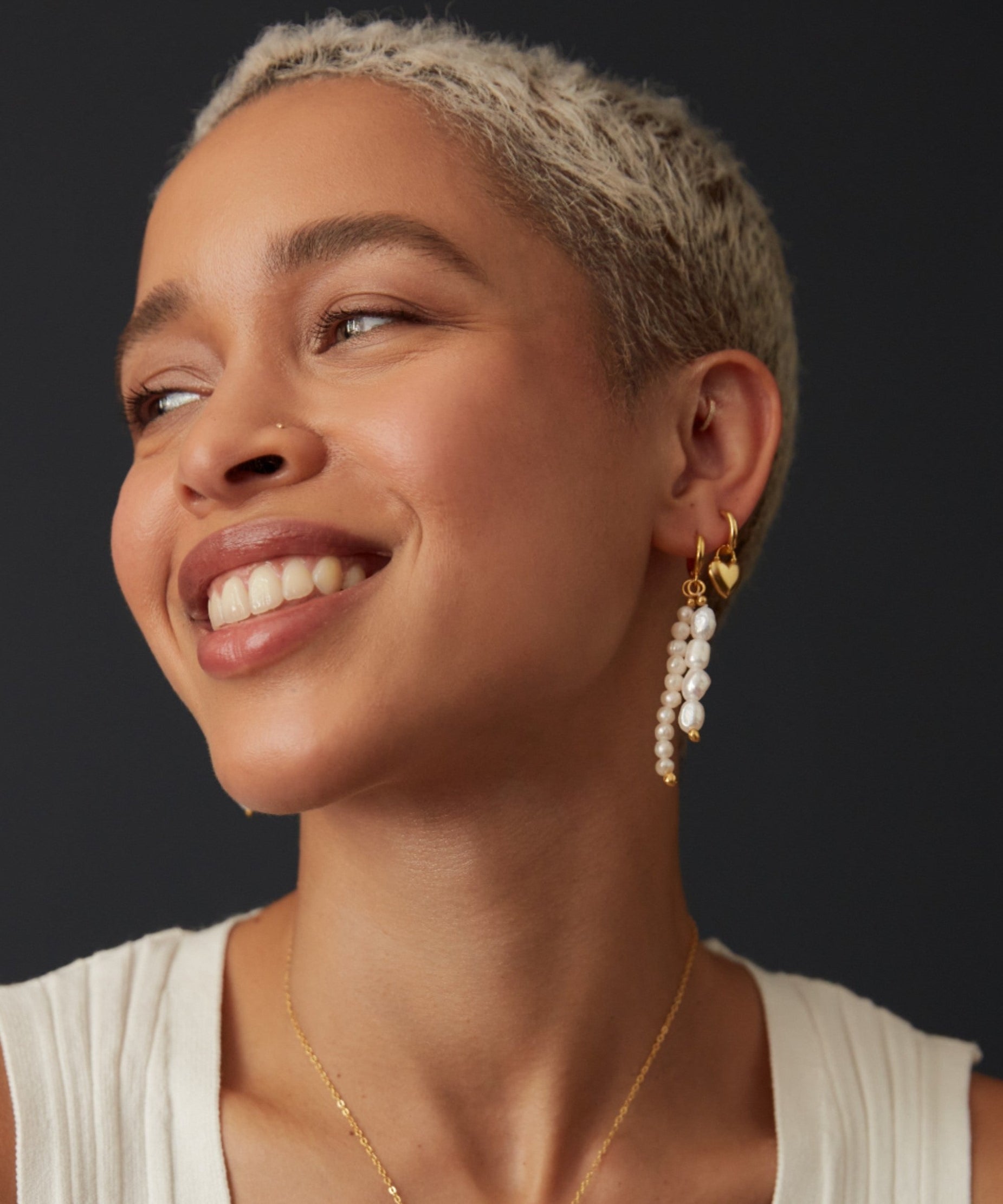 Niko Heart Huggie Earrings | Sustainable Jewellery by Ottoman Hands