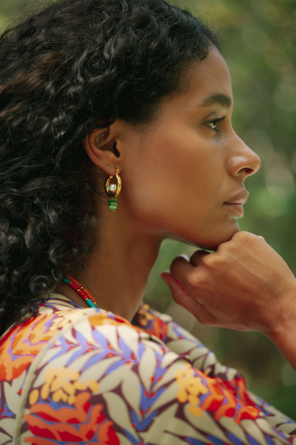 Lexie Green Mother of Pearl Hoop Earrings | Sustainable Jewellery by Ottoman Hands