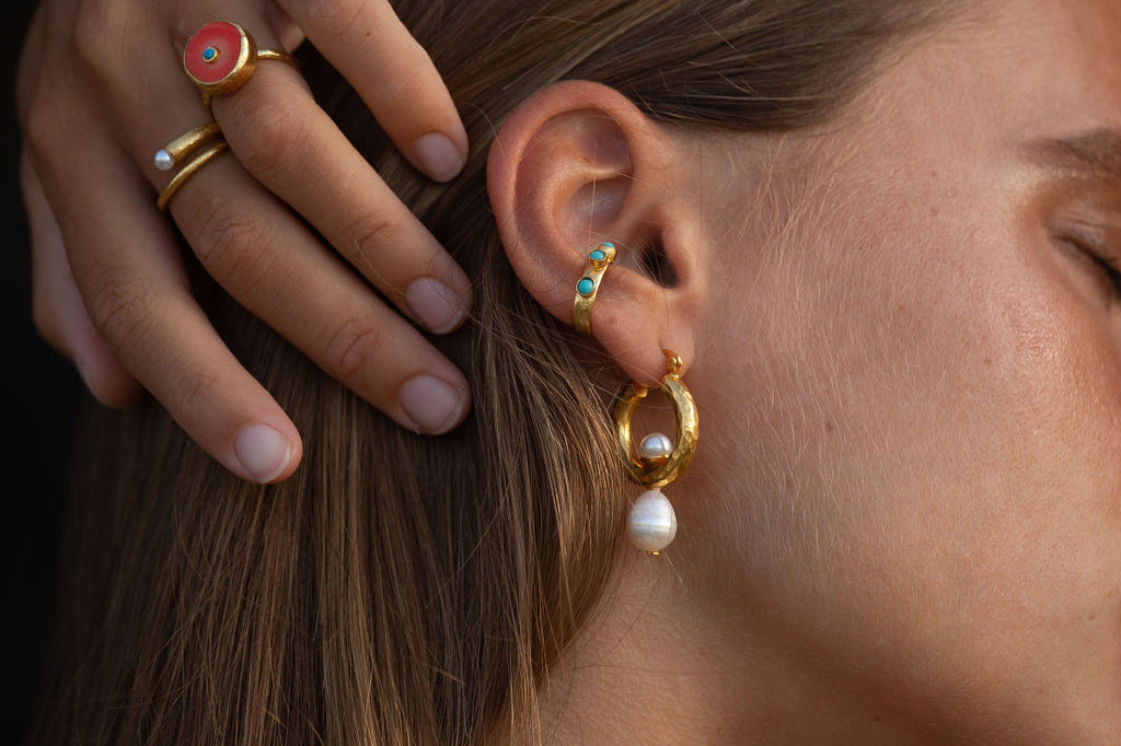 Lexie Pearl Hoop Earrings | Sustainable Jewellery by Ottoman Hands
