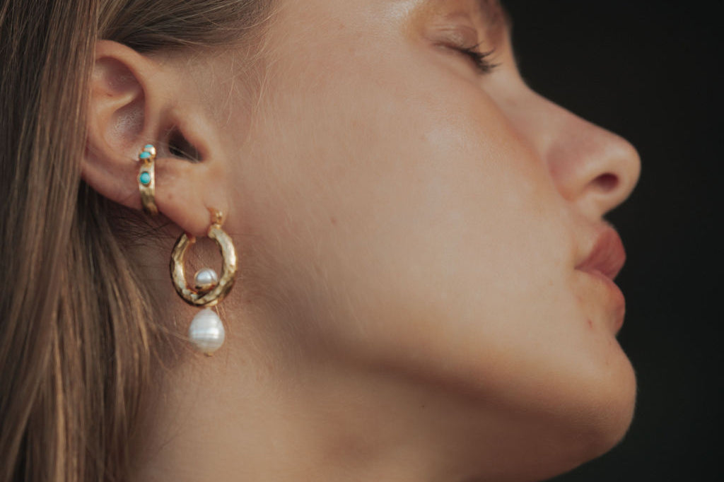 Lexie Pearl Hoop Earrings | Sustainable Jewellery by Ottoman Hands