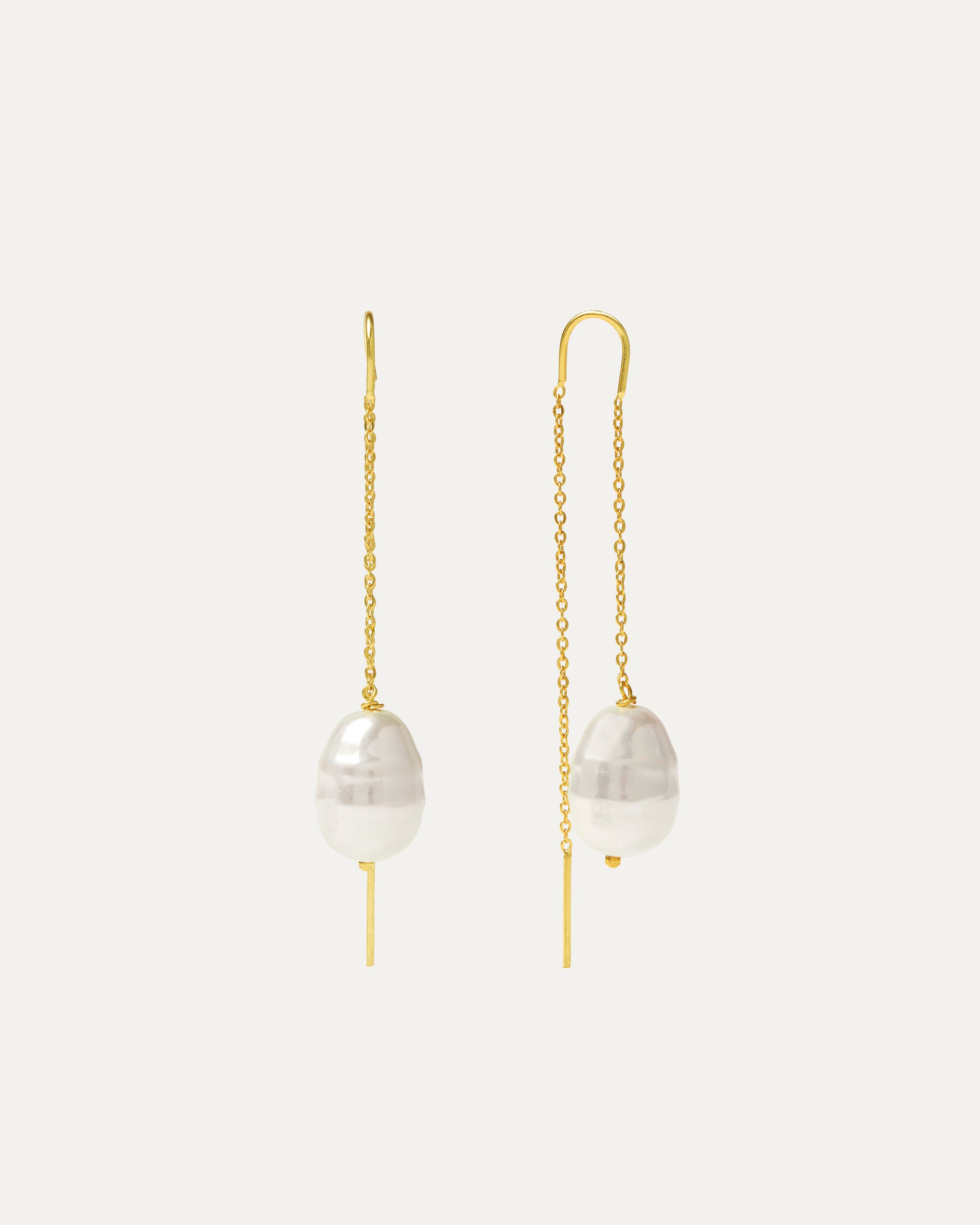 Lottie Pearl Pull Through Chain Earrings | Sustainable Jewellery by Ottoman Hands
