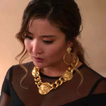 Myia Gold Coin Front Hoop Earrings | Sustainable Jewellery by Ottoman Hands
