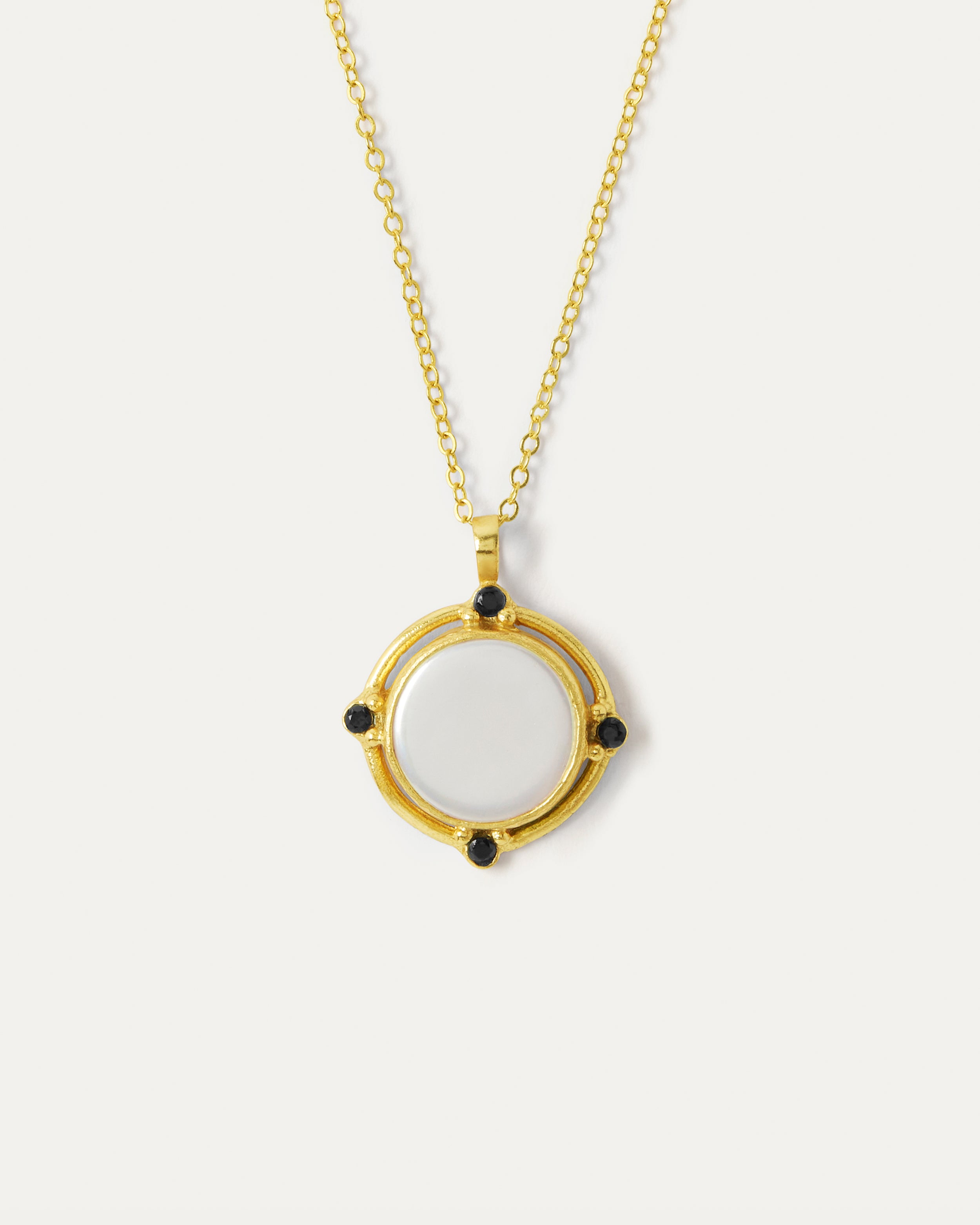 Maeve Pearl Pendant Necklace with Black Crystals | Sustainable Jewellery by Ottoman Hands