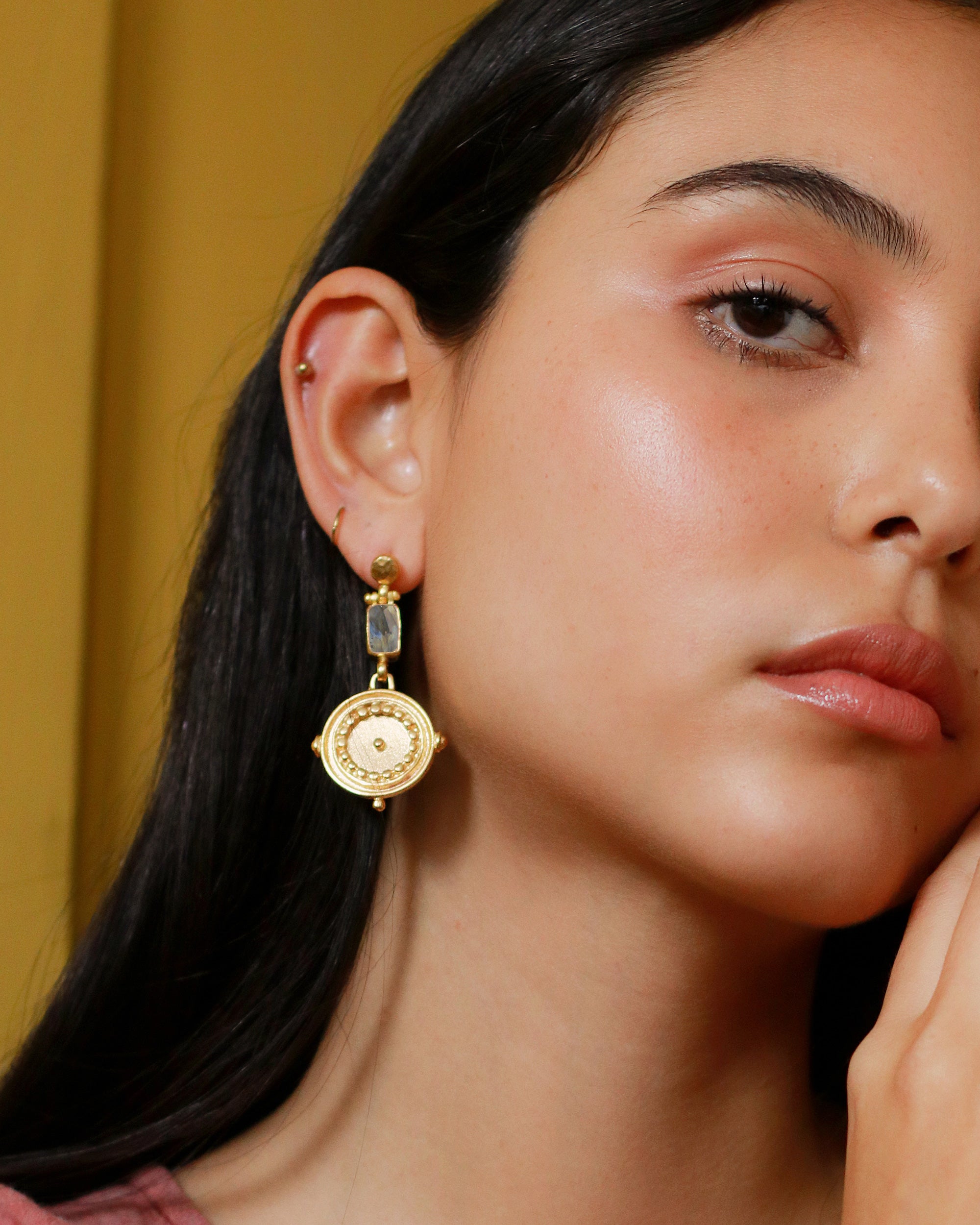 Marcia Labradorite Statement Drop Earrings | Sustainable Jewellery by Ottoman Hands
