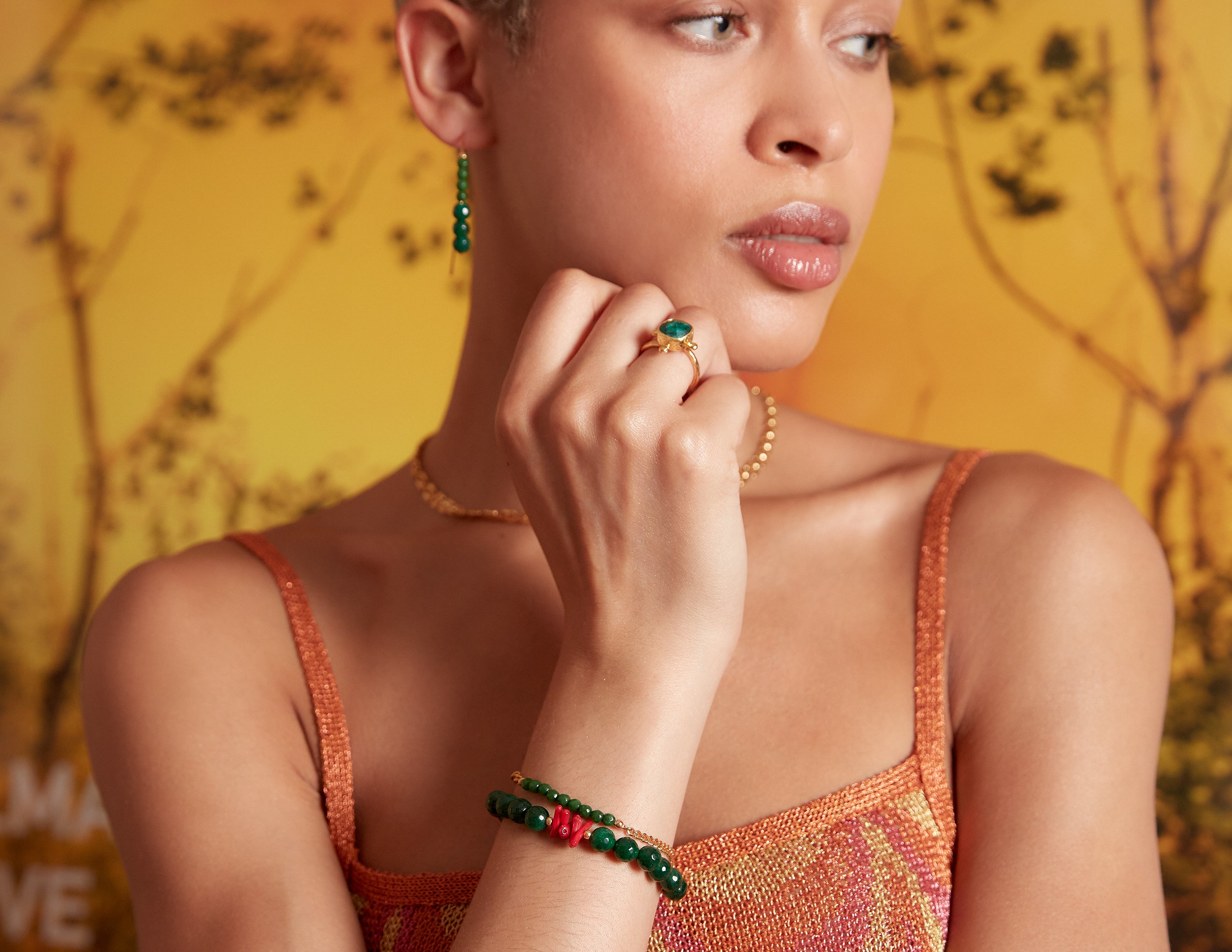 Margot Green Jade Chain Bracelet | Sustainable Jewellery by Ottoman Hands