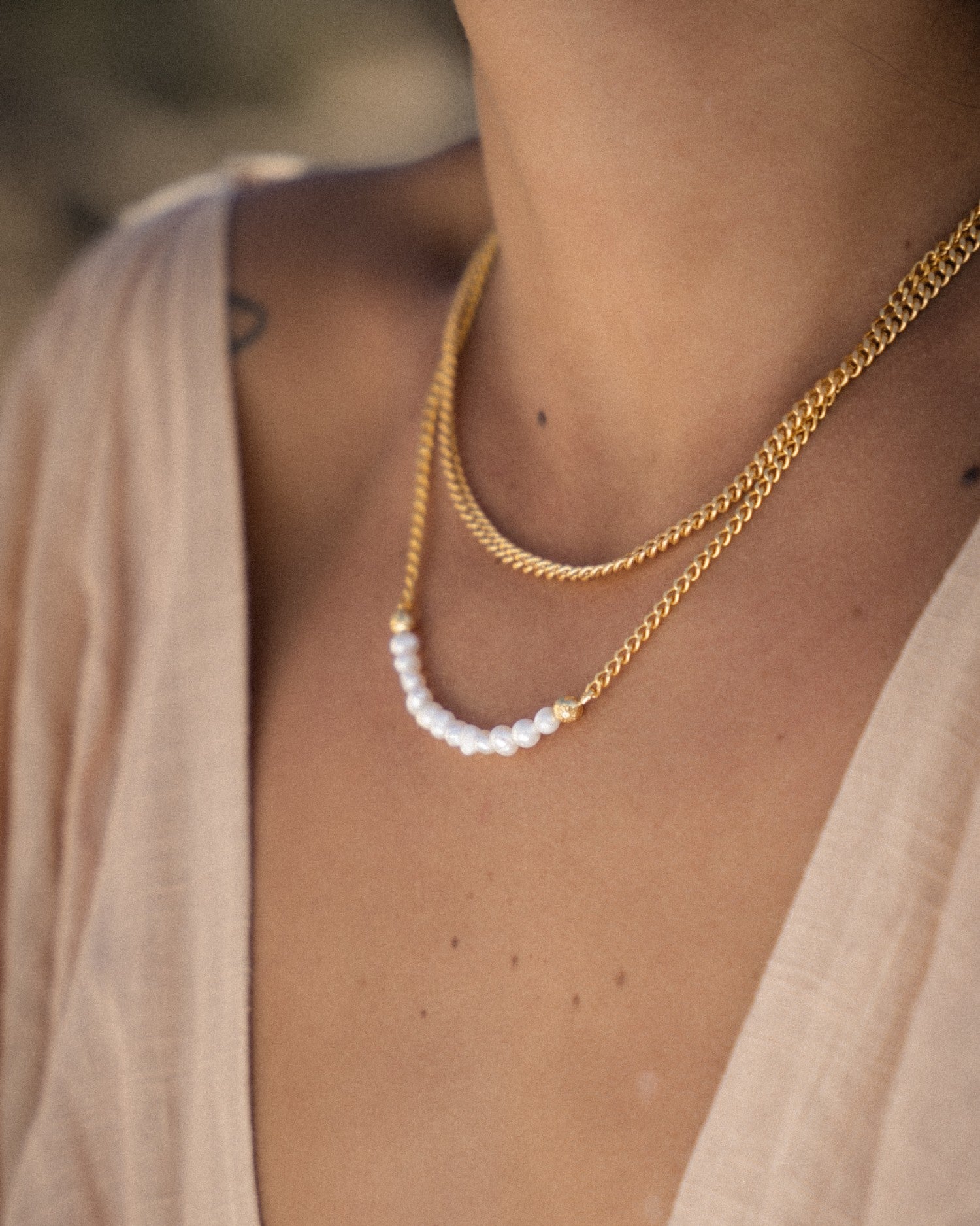 Margot Pearl Beaded Chain Necklace | Sustainable Jewellery by Ottoman Hands