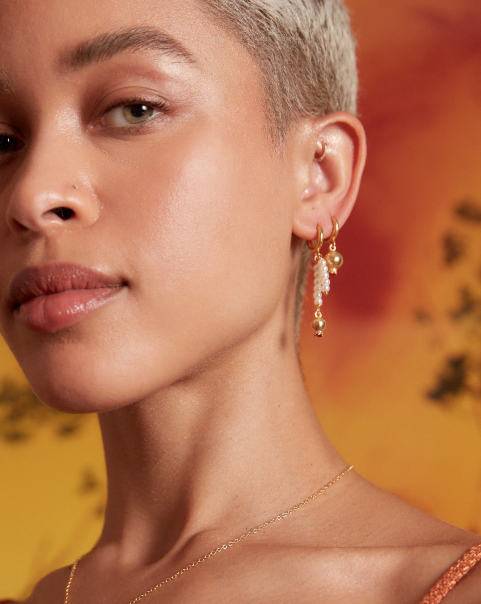 Marley Pomegranate Huggie Earrings | Sustainable Jewellery by Ottoman Hands