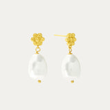 Mavis Pearl Drop Stud Earrings | Sustainable Jewellery by Ottoman Hands