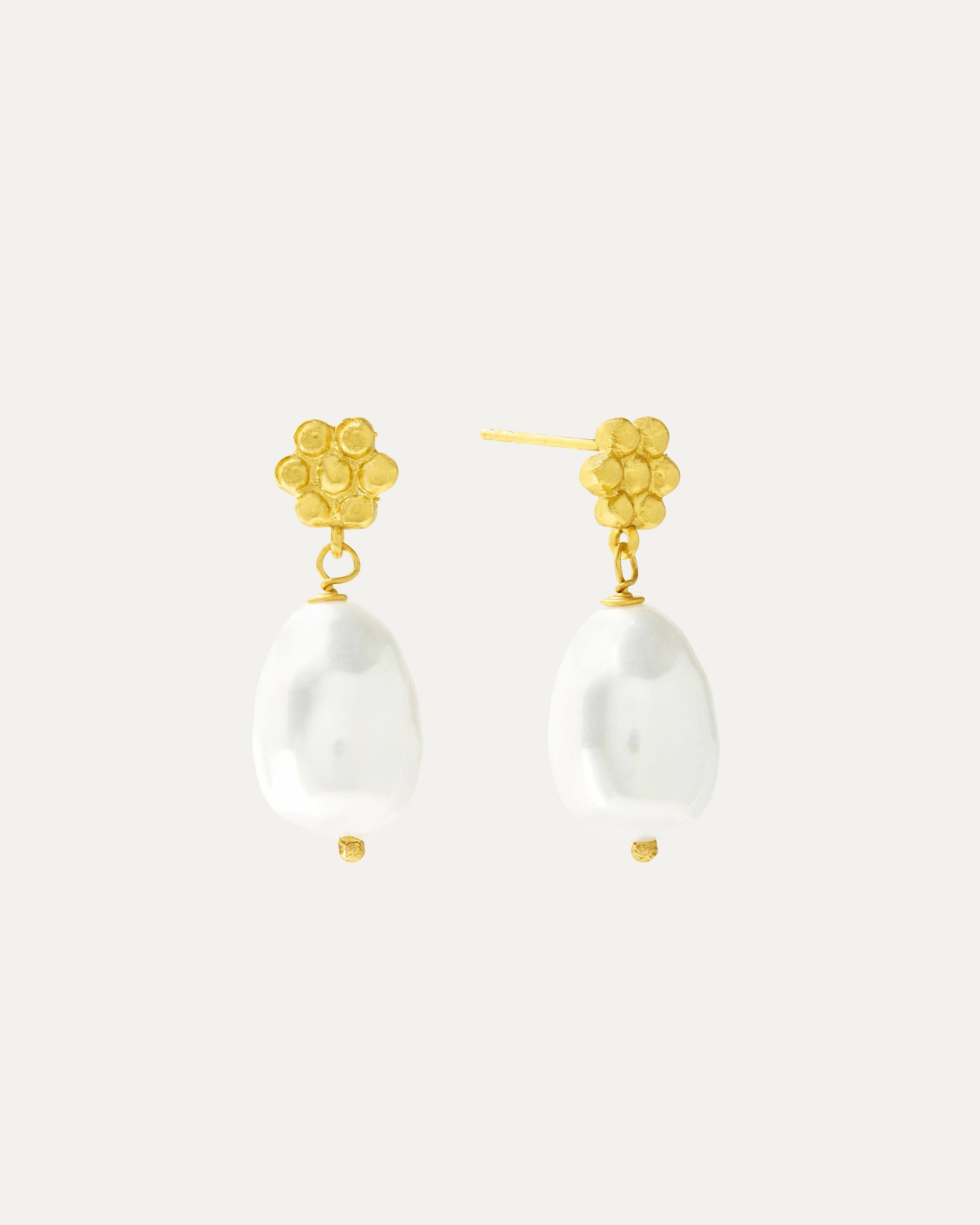 Mavis Pearl Drop Stud Earrings | Sustainable Jewellery by Ottoman Hands