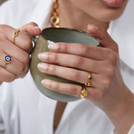 Nazar Navy Evil Eye Stacking Ring | Sustainable Jewellery by Ottoman Hands