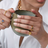 Nazar Navy Evil Eye Stacking Ring | Sustainable Jewellery by Ottoman Hands