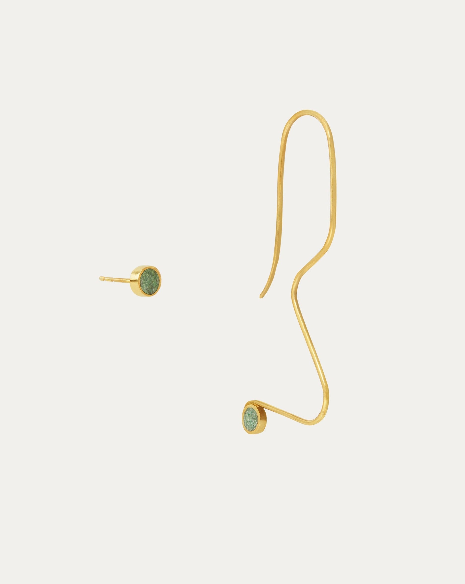 Nila Chrysocolla Squiggle Stud Earrings | Sustainable Jewellery by Ottoman Hands