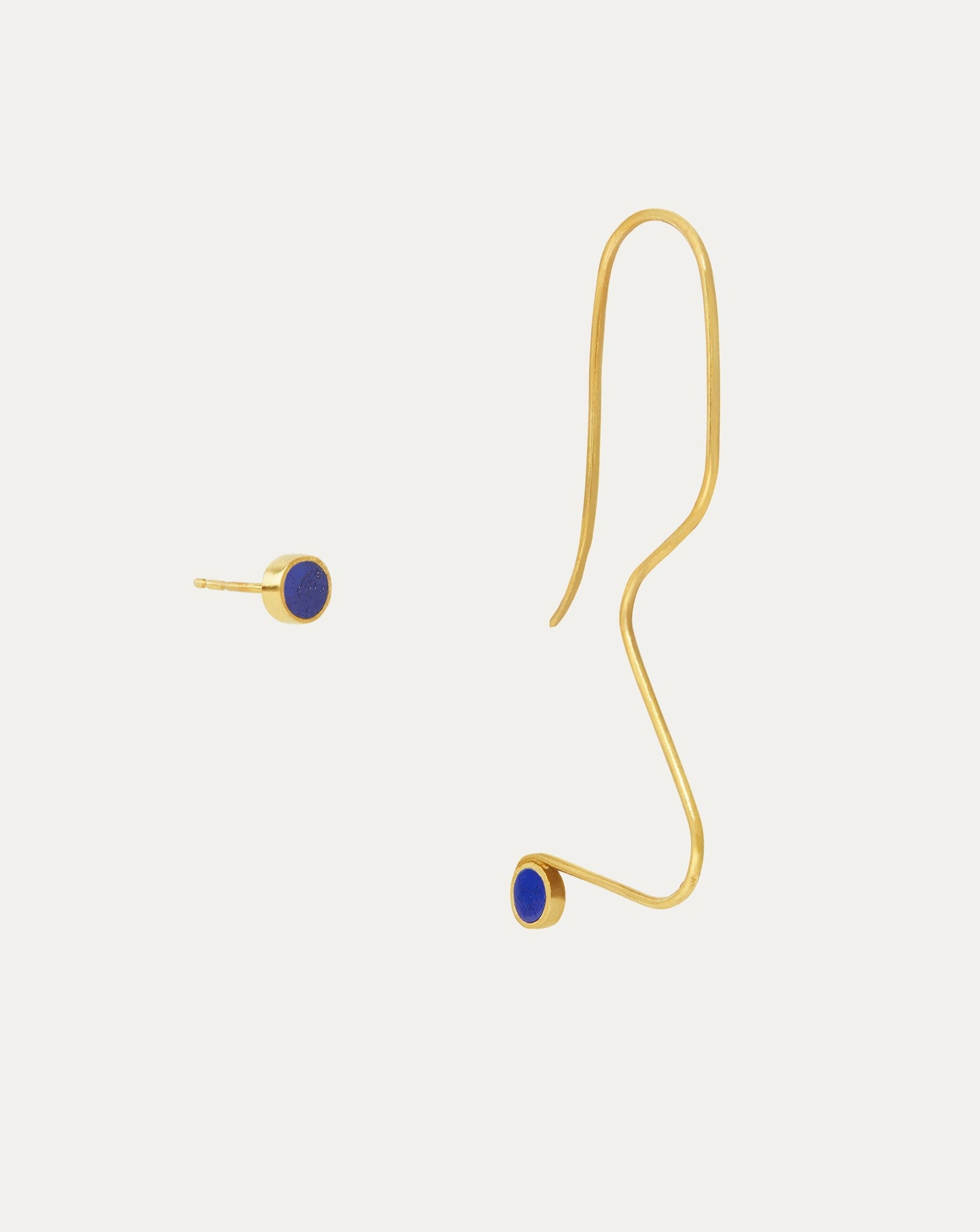 Nila Lapis Squiggle Stud Earrings | Sustainable Jewellery by Ottoman Hands