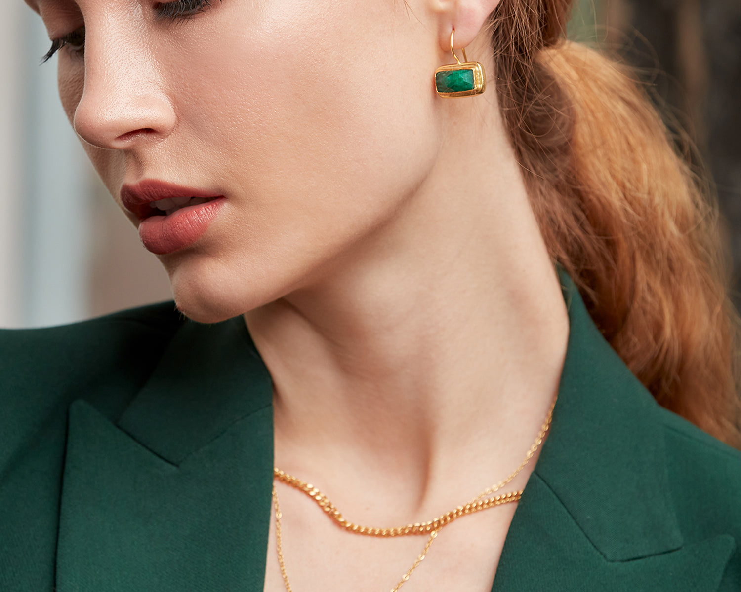 Noa Emerald Drop Earrings | Sustainable Jewellery by Ottoman Hands