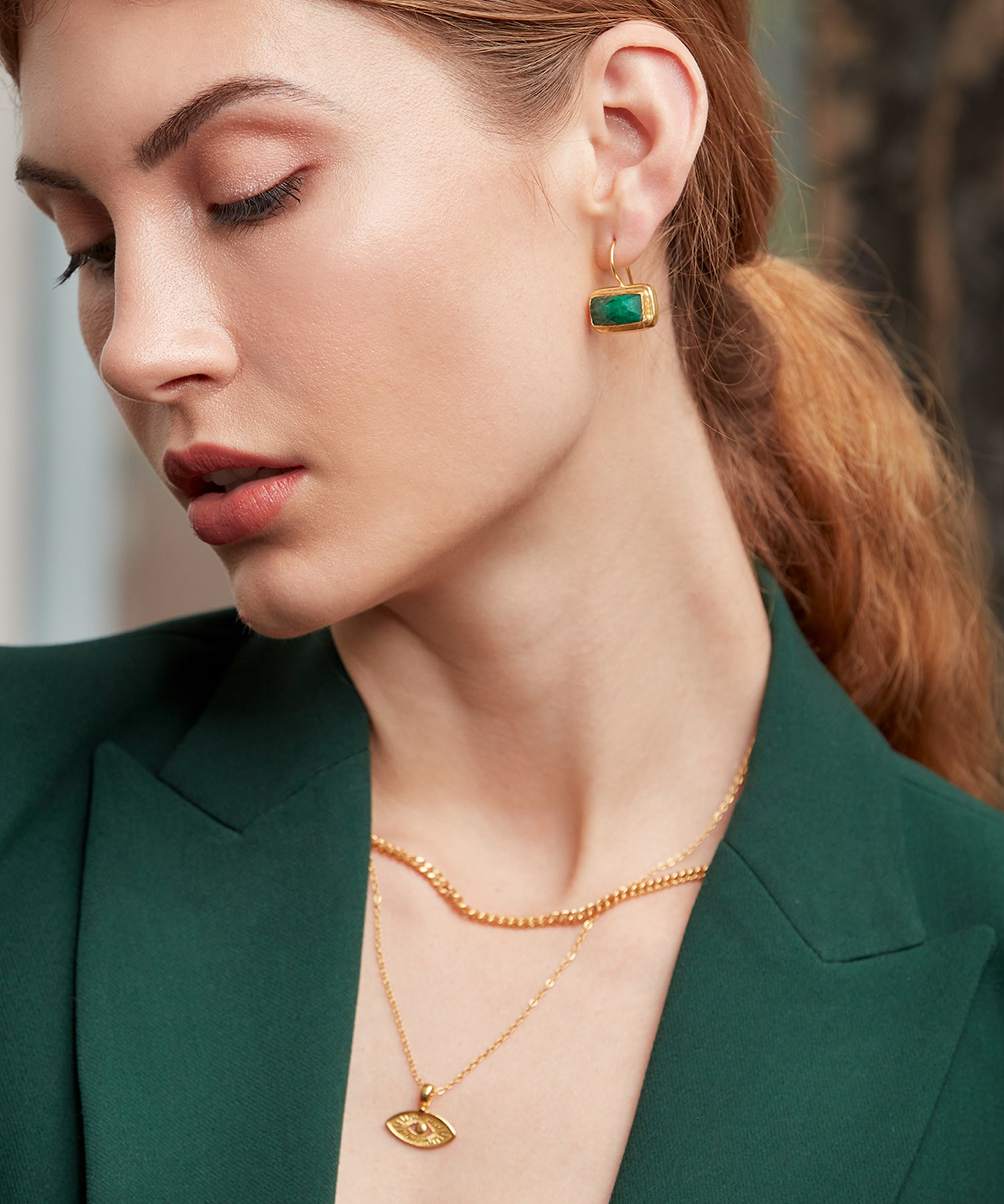 Noa Emerald Drop Earrings | Sustainable Jewellery by Ottoman Hands