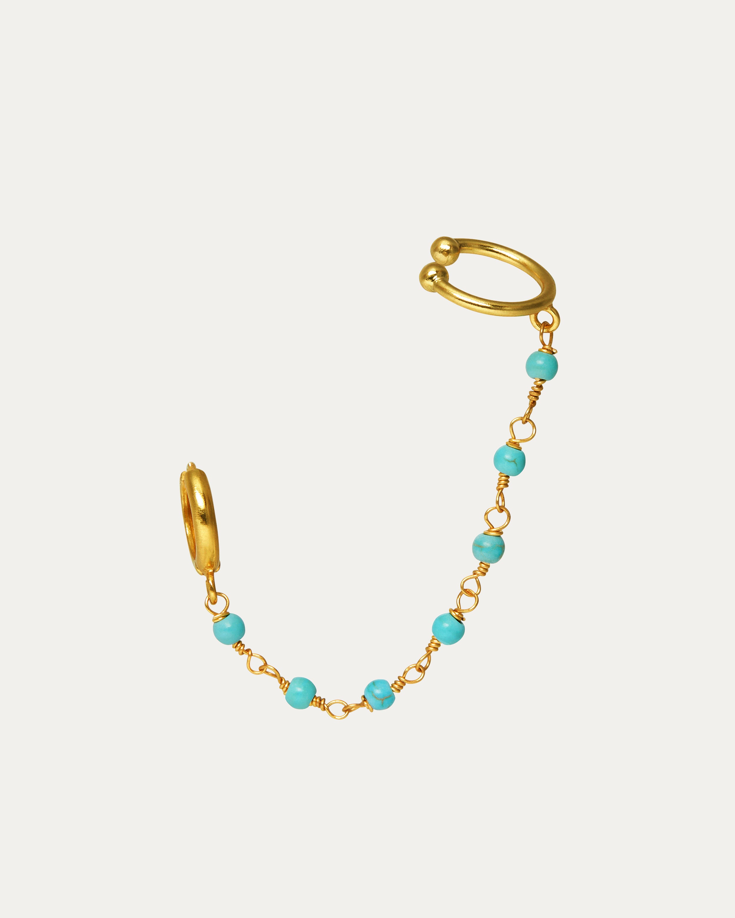 Nox Turquoise Beaded Ear Cuff | Sustainable Jewellery by Ottoman Hands