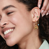 Occhio Eye Hoop Earrings with Green Crystals | Sustainable Jewellery by Ottoman Hands