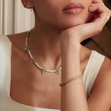 Amelie Pearl and Turquoise Beaded Necklace | Sustainable Jewellery by Ottoman Hands