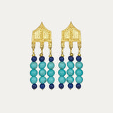 Riva Turquoise and Lapis Bead Drop Earrings | Sustainable Jewellery by Ottoman Hands